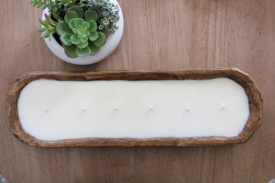 Wooden Dough Bowl Scented Candle