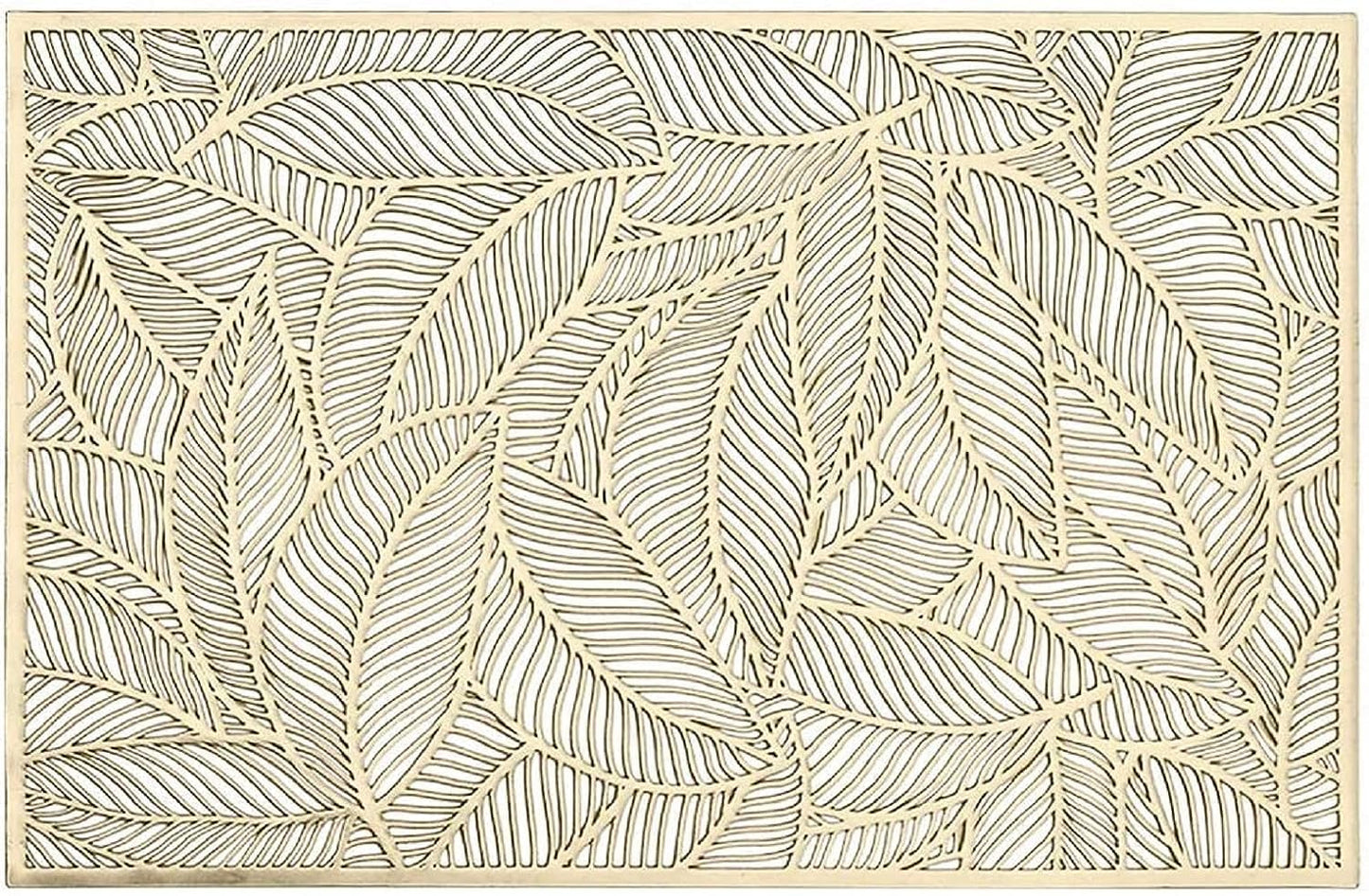 Golden Leaf Placemats Set of 6 pcs, heatproof, washable tablemats 45x30cm