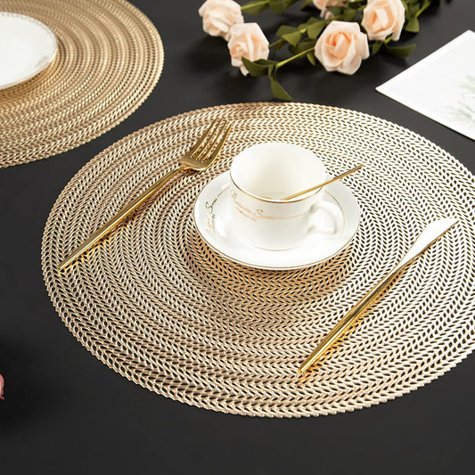Golden Charm Round Gold Placemats