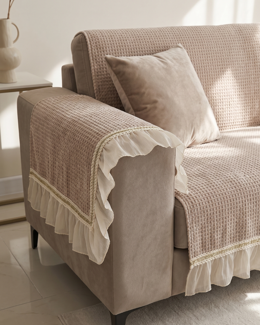 custom sofa cover India brown white living room design