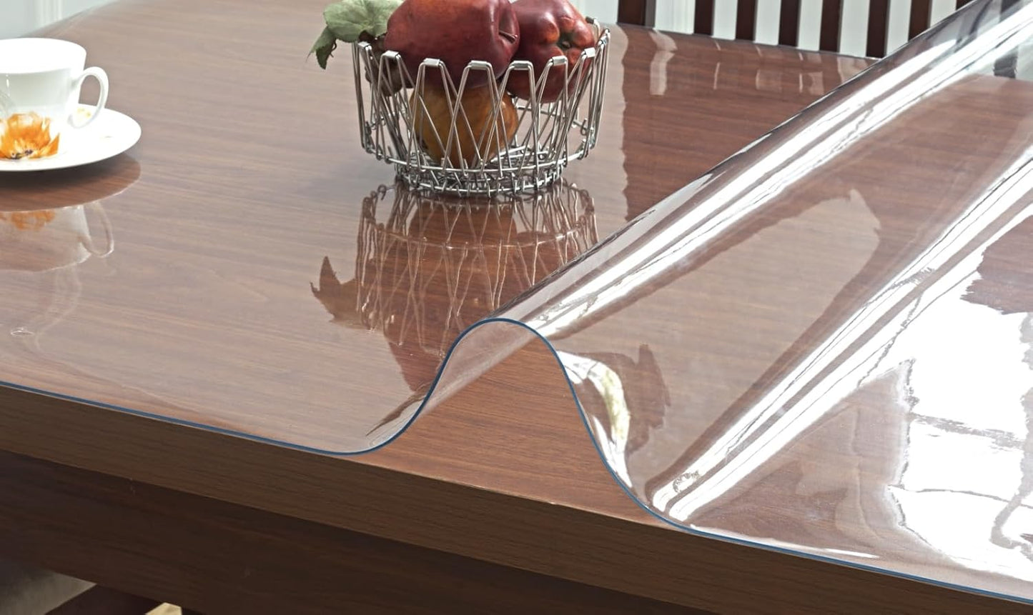 AGEE HOME DECOR 2MM PVC Transparent Dining Table Cover Protector