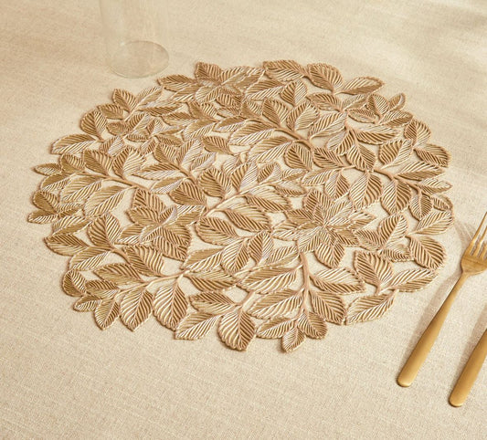 Gold cut Round placemats set of 6 pcs