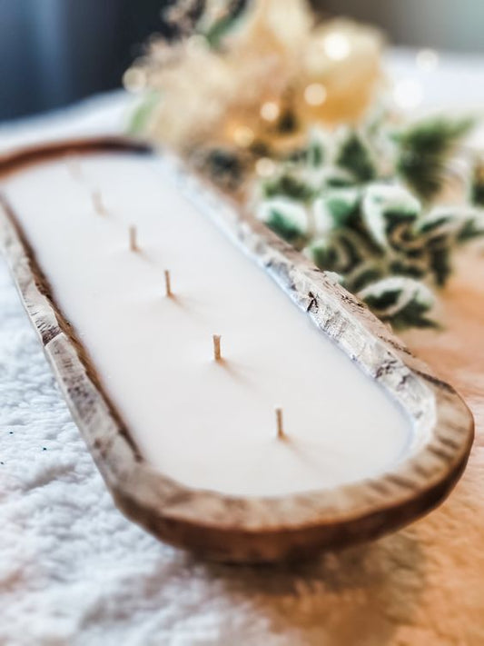 Wooden Dough Bowl Scented Candle