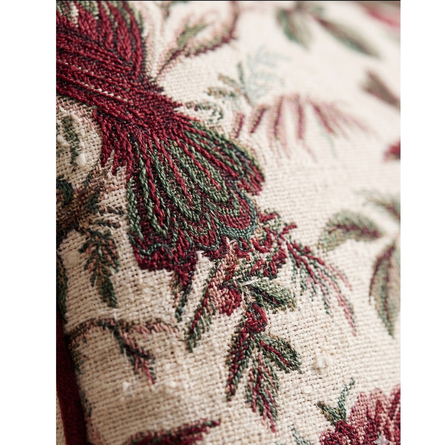 Blooming Bird Cotton Cushion Cover 16x16 inches