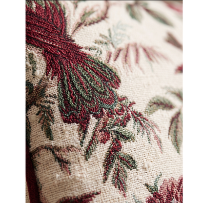 Blooming Bird Cotton Cushion Cover 16x16 inches