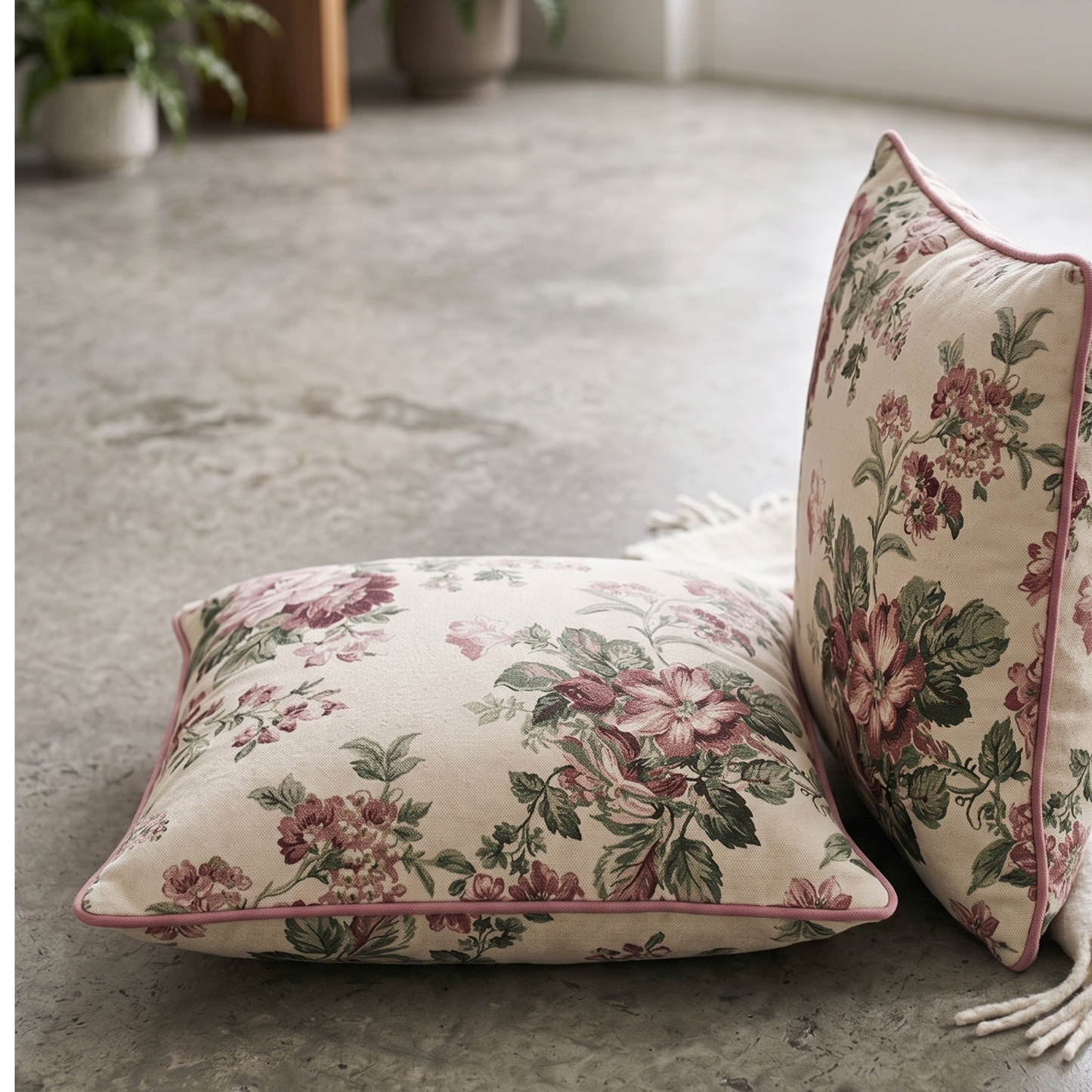 Floral Cotton Cushion Cover | Premium 100% Cotton | Cushion Charm