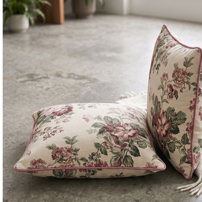 Floral Cotton Cushion Cover | Premium 100% Cotton | Cushion Charm