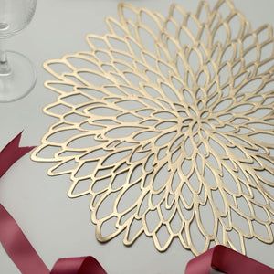 Golden SnowFlake Placemats | Washable Heat Resistant
