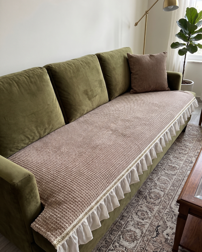 Custom Sofa Cover Beige Creame – Thick, Washable & Anti Skid Cover