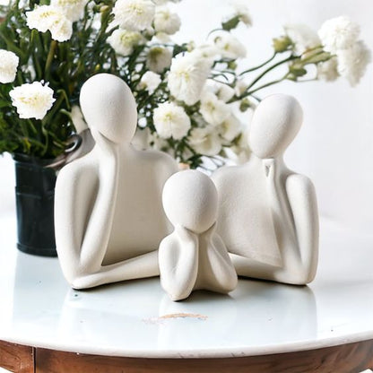 Togetherness Trio: Family Bond Sculpture (Set of 3)