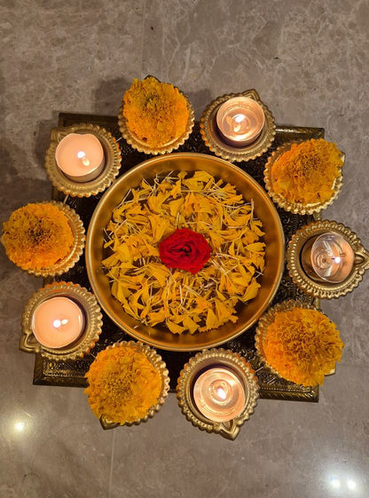 Bloom Aura Decorative Urli Bowl Diya Holder