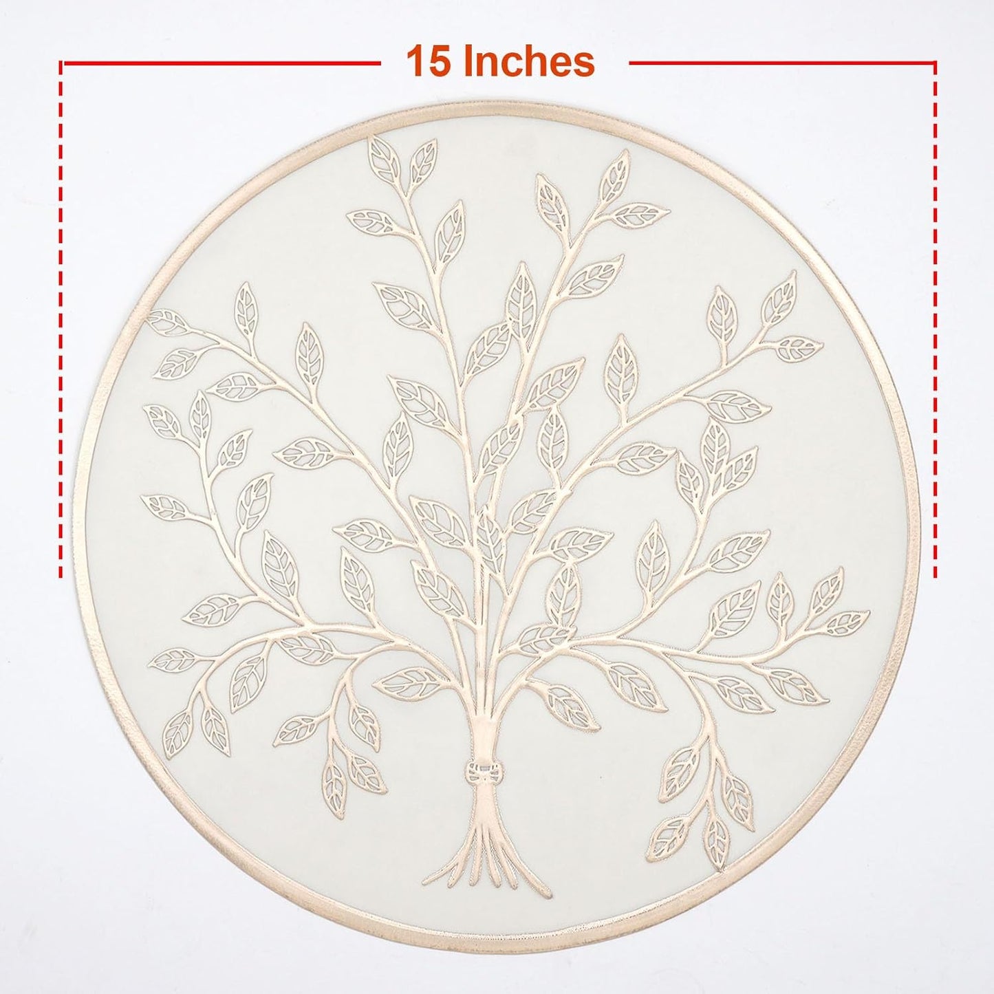 White Gold Pearl Flower Round placemats set of 6 pieces