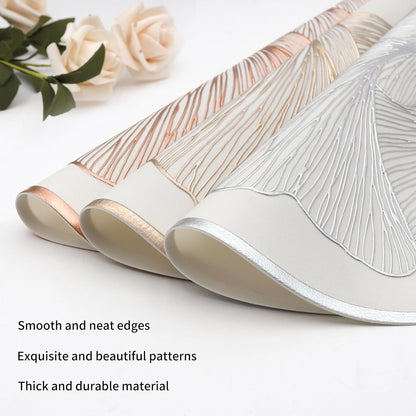 White Gold round placemats shell flower set of 6pcs