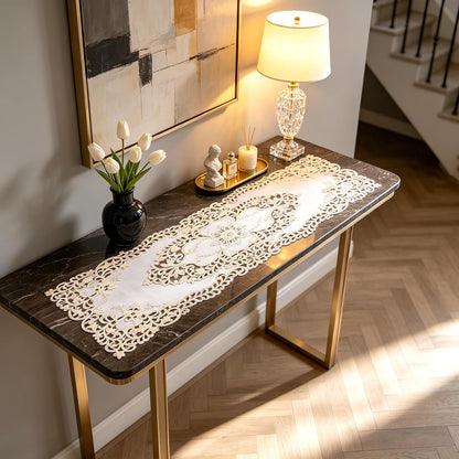 Noor Floral PVC Table Runner – Elegant Festive Decor for Every Home