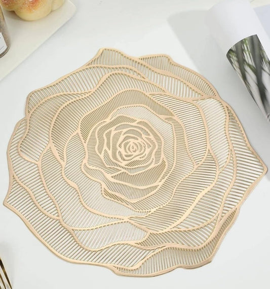 Gold Floral Placemats Set of 6pcs