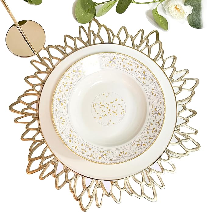 Golden SnowFlake Placemats | Washable Heat Resistant