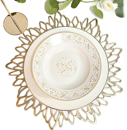 Golden SnowFlake Placemats | Washable Heat Resistant