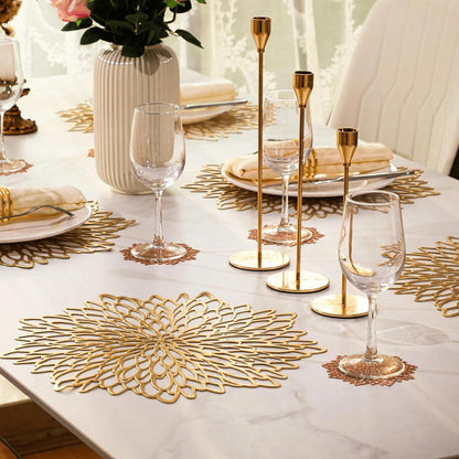 Golden SnowFlake Placemats | Washable Heat Resistant