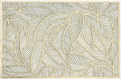 Golden Leaf Placemats Set of 6 pcs, heatproof, washable tablemats 45x30cm