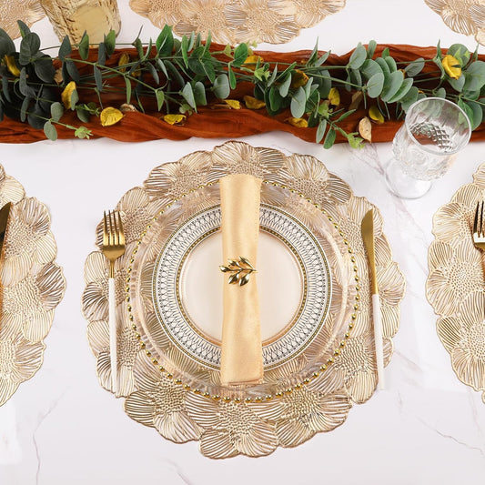 Gold cut Round placemats set of 6 pcs