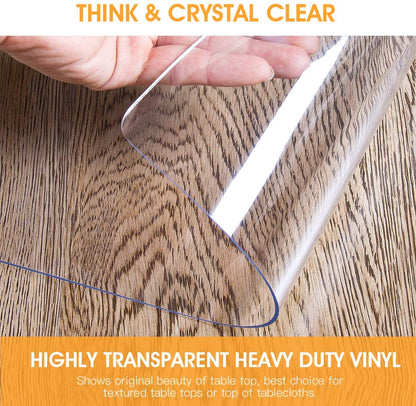 clear table cover on coffee table