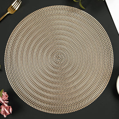 Golden Charm Round Gold Placemats