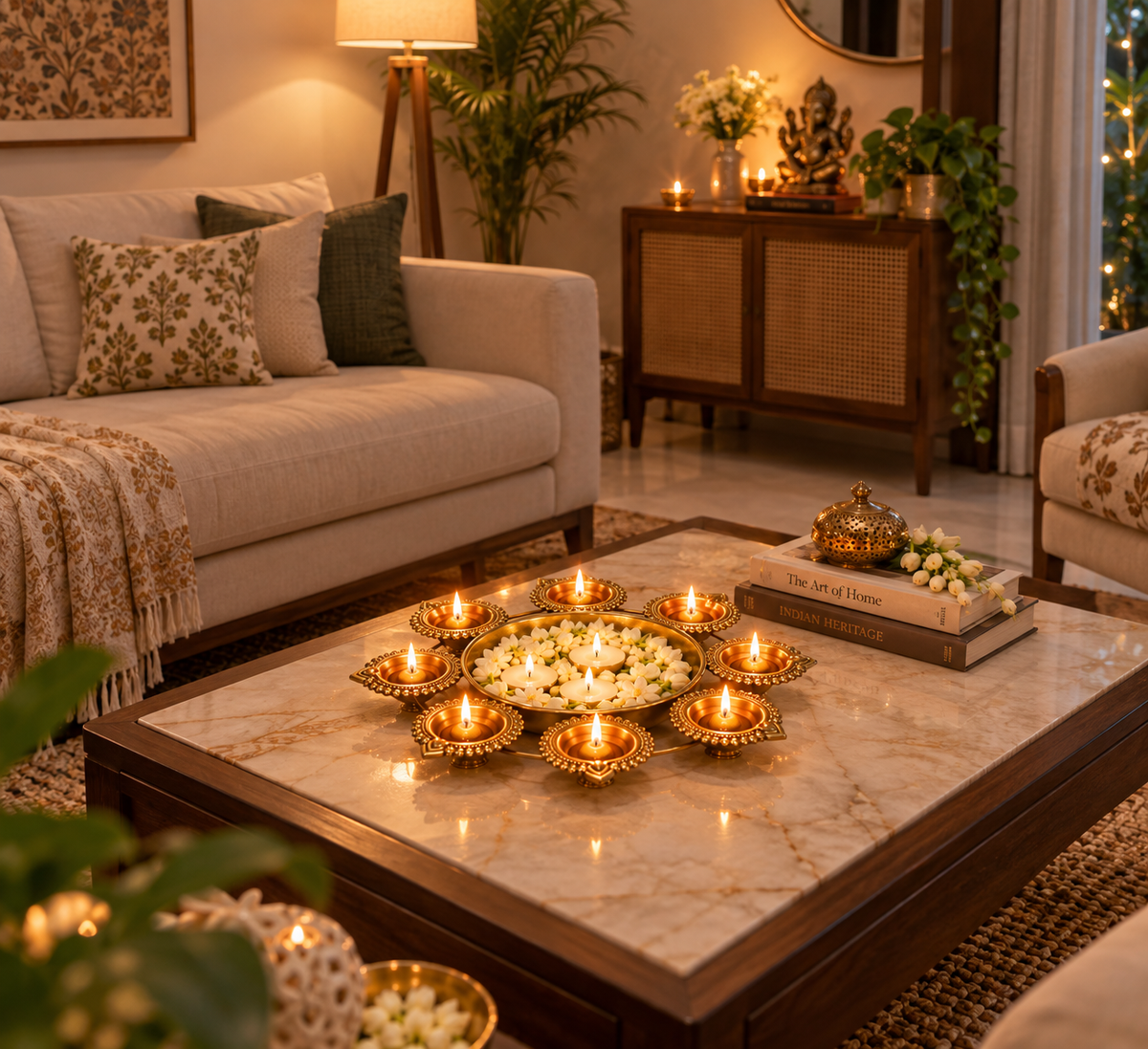 Bloom Aura Decorative Urli Bowl Diya Holder
