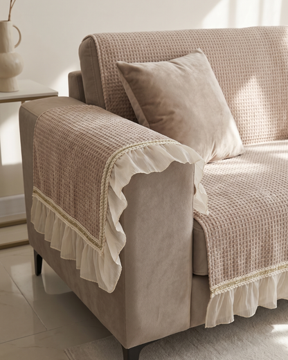 custom sofa cover India brown white living room design