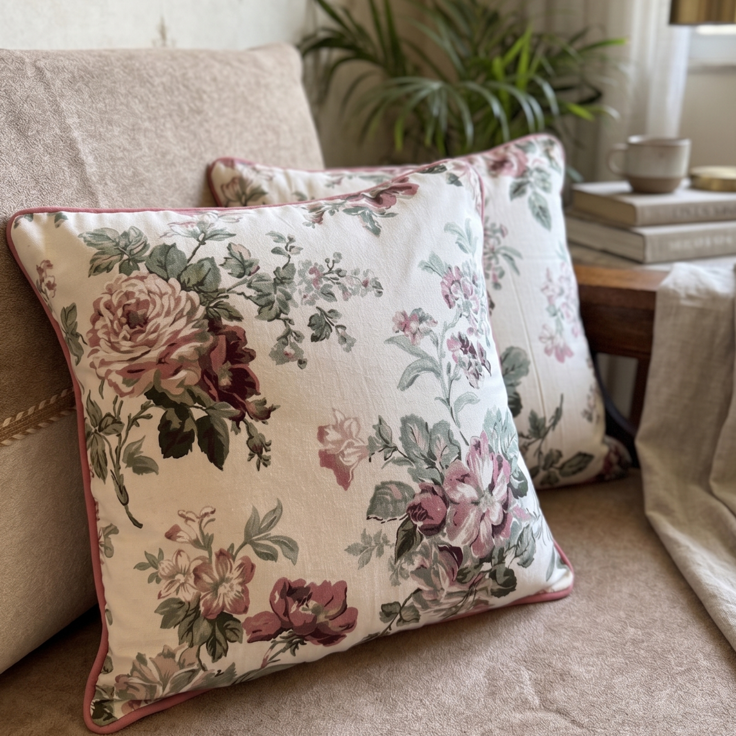 Floral Cotton Cushion Cover | Premium 100% Cotton | Cushion Charm