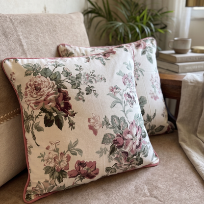 Floral Cotton Cushion Cover | Premium 100% Cotton | Cushion Charm