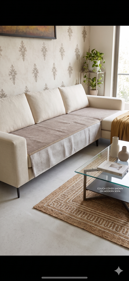 Brown Beige Cream neutral-toned Custom Sofa Cover for 2, 3 & 4 Seater Sofas