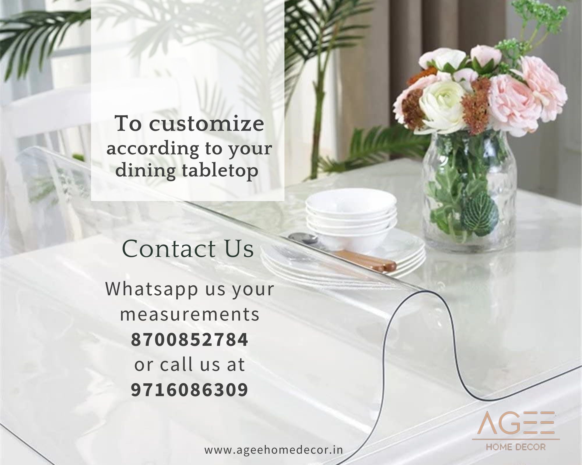 Customized Table top protector agee home decor