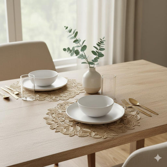 Gold cut Round placemats set of 6 pcs