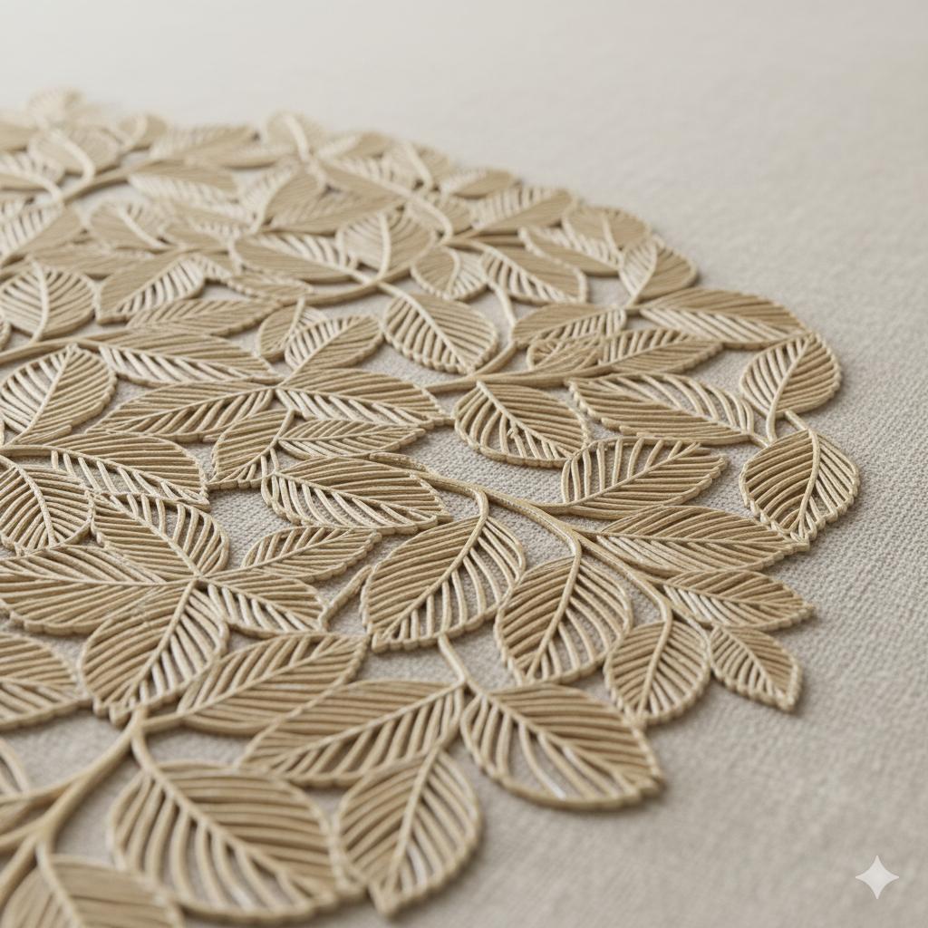 Gold cut Round placemats set of 6 pcs