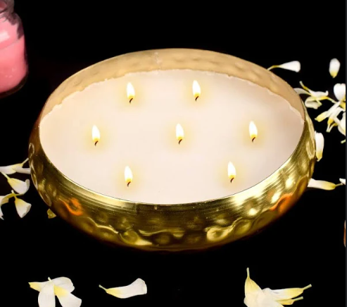 Brass Auspicious Bowl Candle