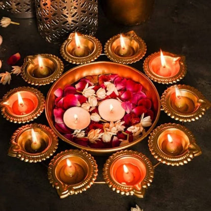 Bloom Aura Decorative Urli Bowl Diya Holder