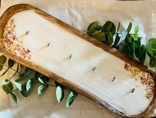 Wooden Dough Bowl Scented Candle