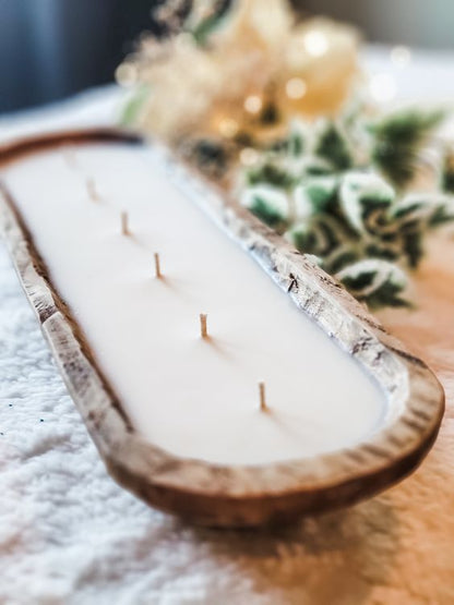 Wooden Dough Bowl Scented Candle