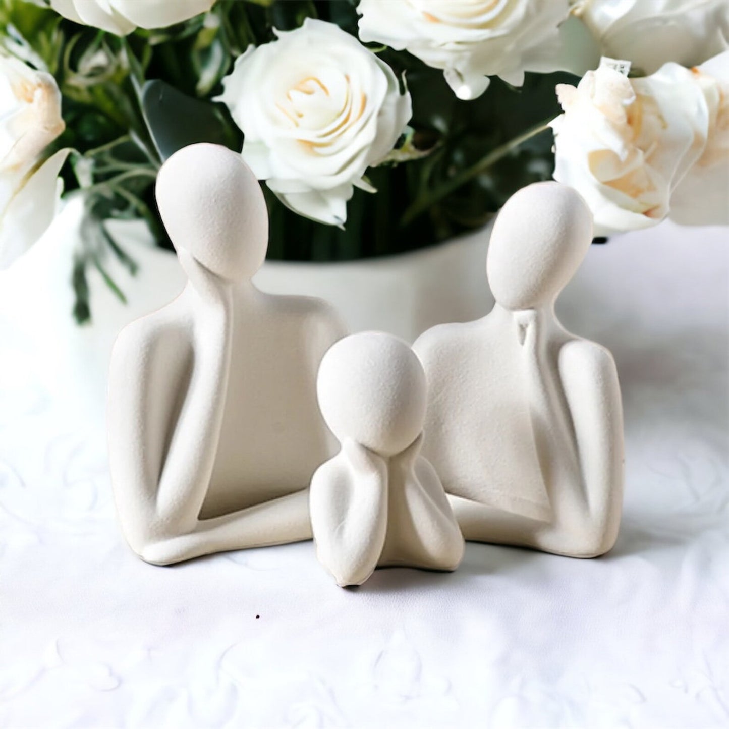Togetherness Trio: Family Bond Sculpture (Set of 3)