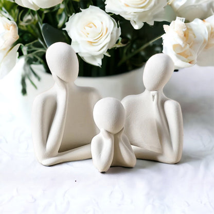 Togetherness Trio: Family Bond Sculpture (Set of 3)