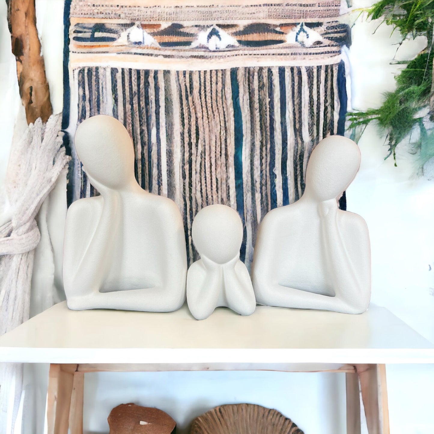 Togetherness Trio: Family Bond Sculpture (Set of 3)