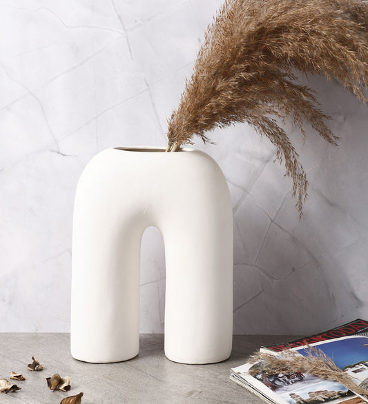 Nordic Arc Vase - White Matt