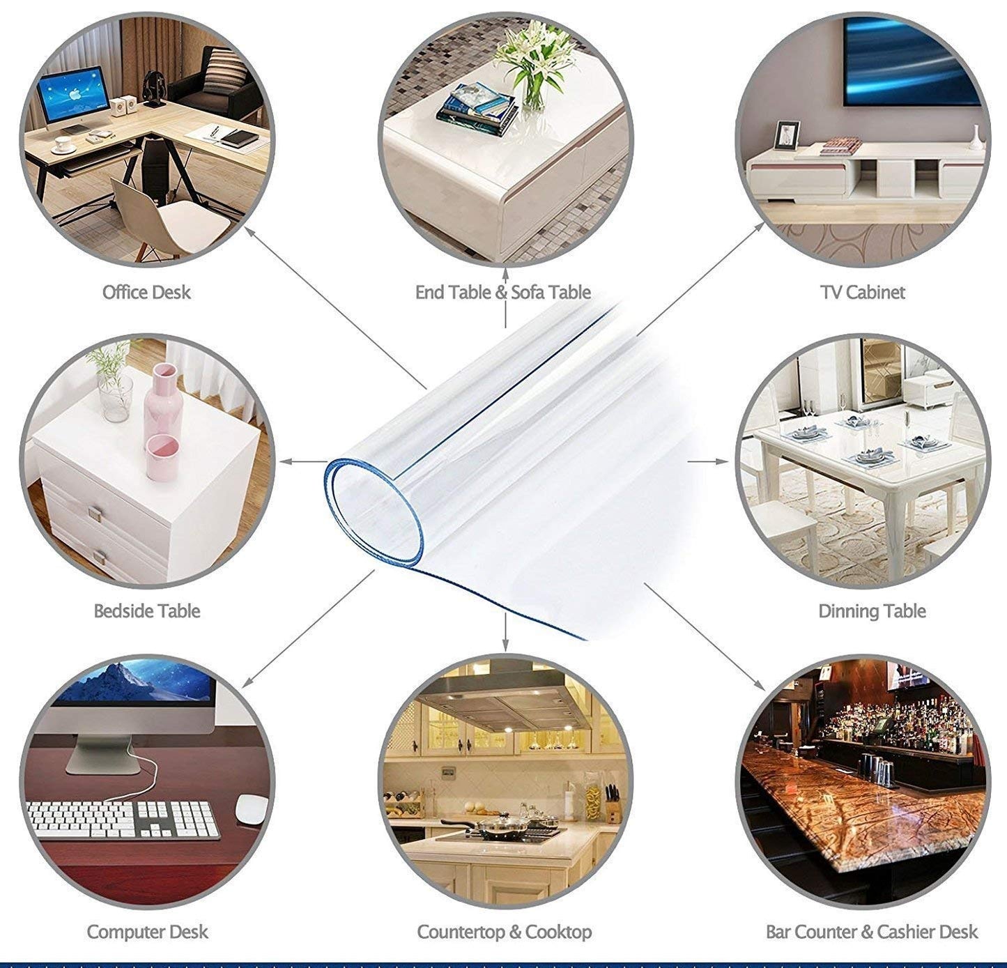 PVC Table Top 2MM Thickeness Protective (1.5* 3.5 feet) 18X42 inches