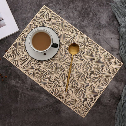 Golden PVC Placemats, Non Slip Table Mats- Gold Blush